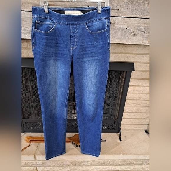 Soft Surroundings Denim - Soft Surroundings Women's Medium Pull On Elastic Waist Pants Denim Jeans Blue